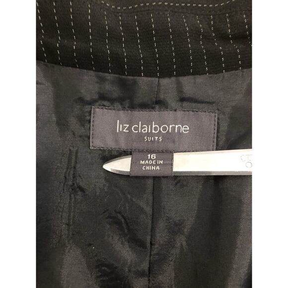 Liz Claiborne Suits Women Jacket 16 Clueless Preppy Office Siren Blue 2 Buttons - Picture 6 of 10
